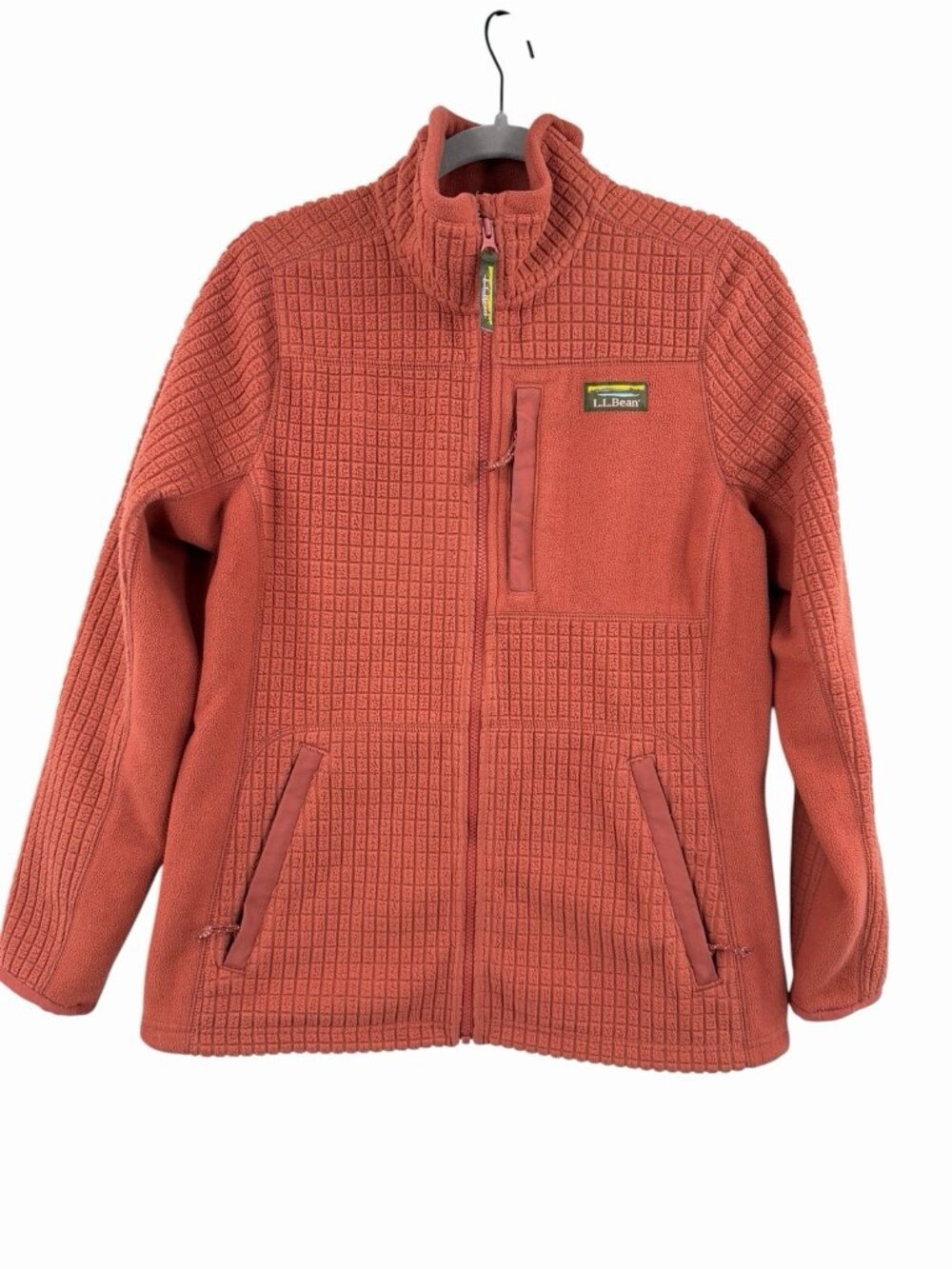 L.L. BEAN Women's Dark Peach Mountain Classic Front Zip Windproof Fleece  Jacket